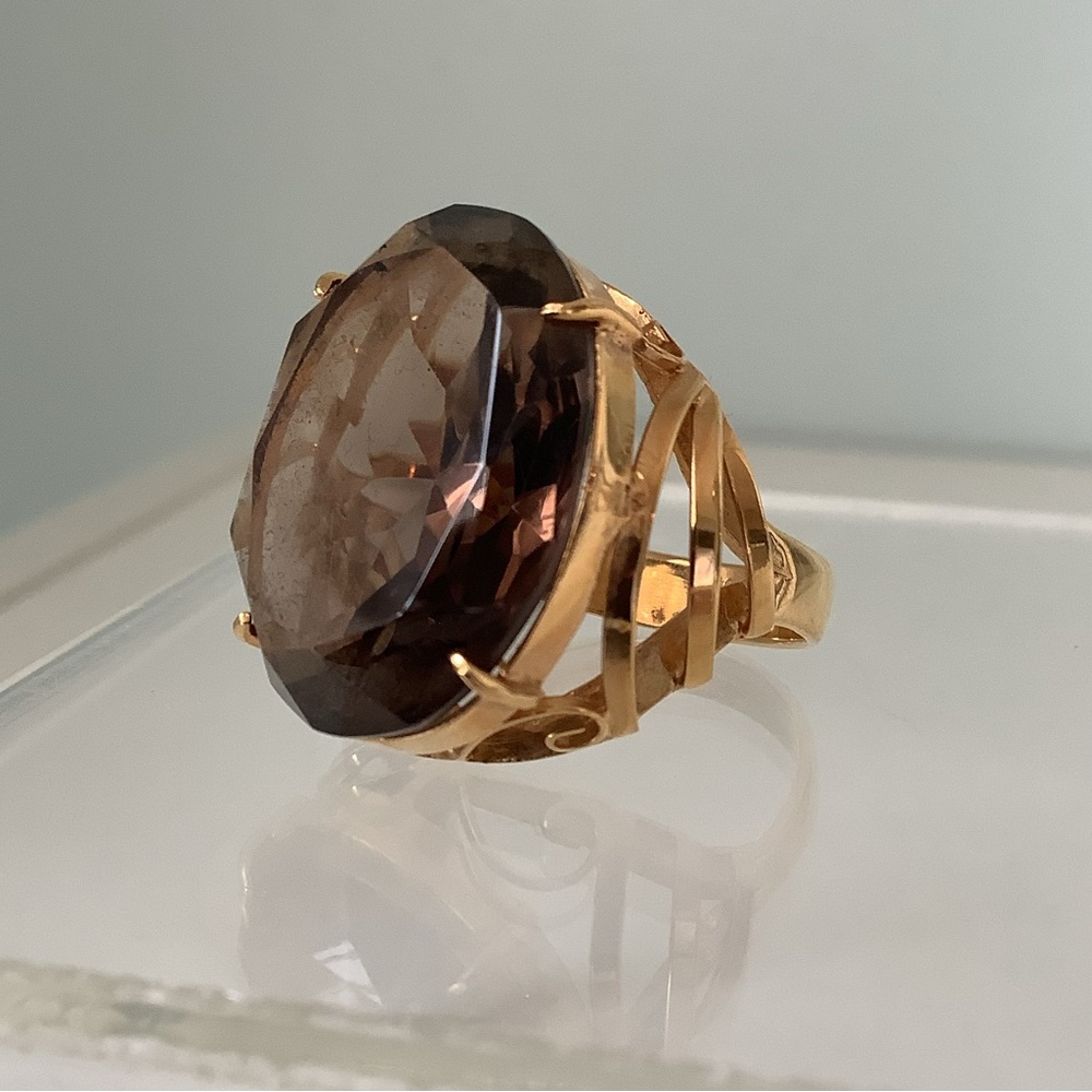 New vintage cocktail ring Smokey Topaz